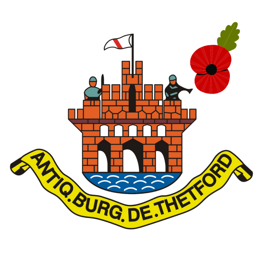 Thetford Town Council Logo with Remembrance Poppy