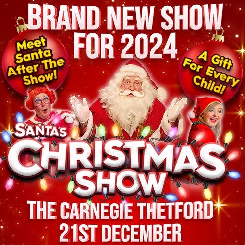 Santas Christmas Show poster showing santa and cahracters